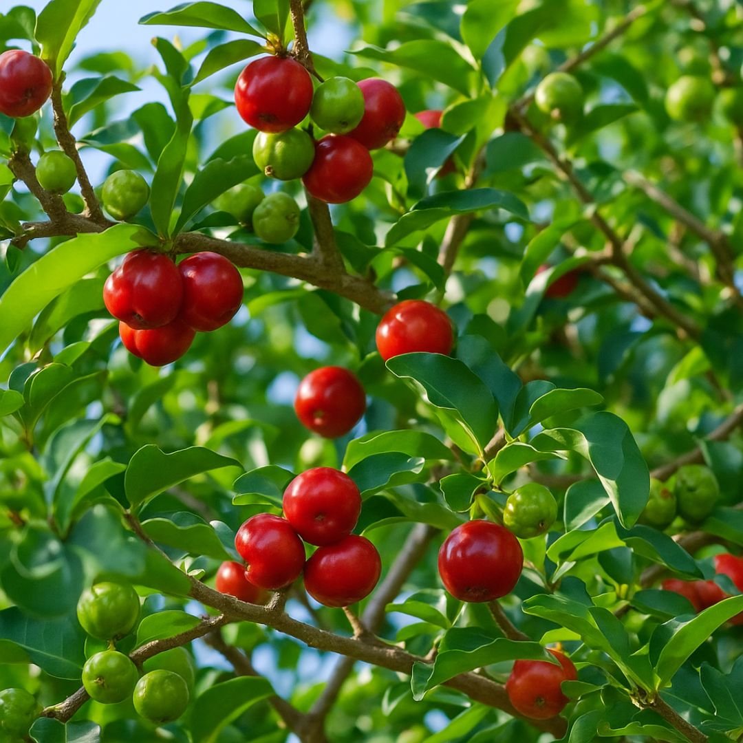 Planta de acerola produzindo no vaso acerola ideal para vaso ou quintal