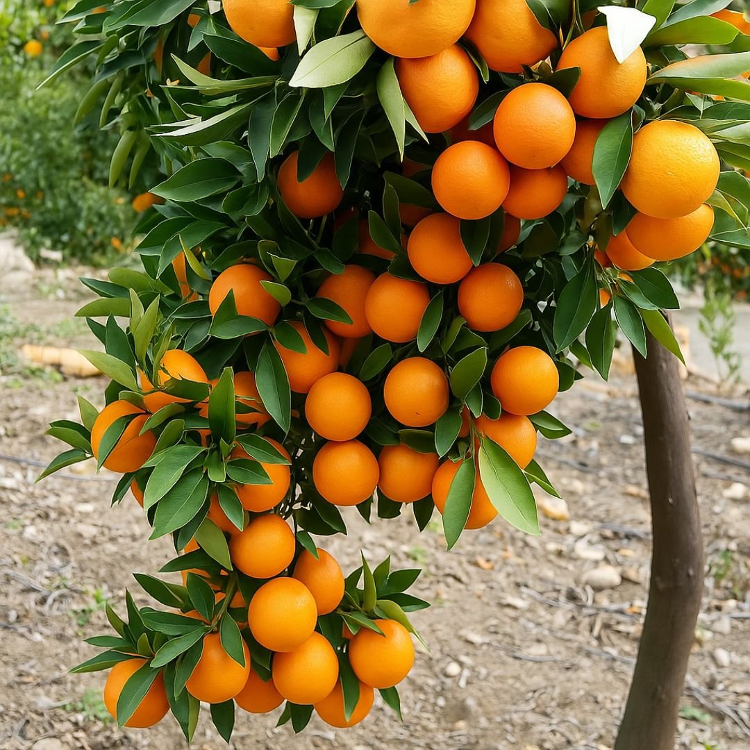 Pé de laranja bahia frutificando pé de laranja bahia carregado com frutos