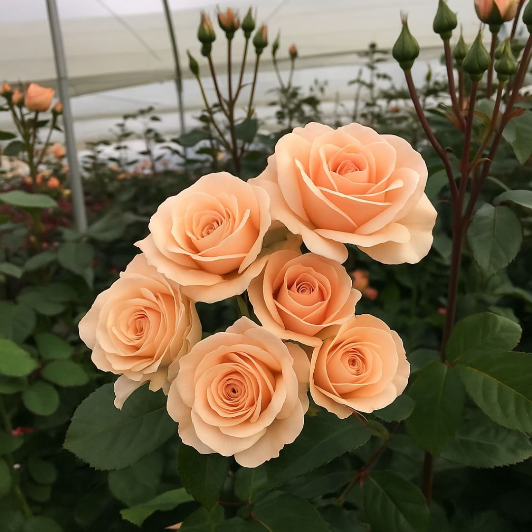 muda de roseira p&ecirc;ssego com flor delicada