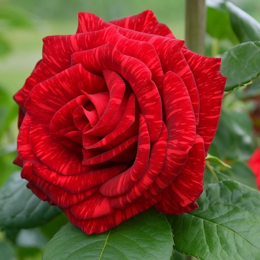 Roseira vermelho rajada