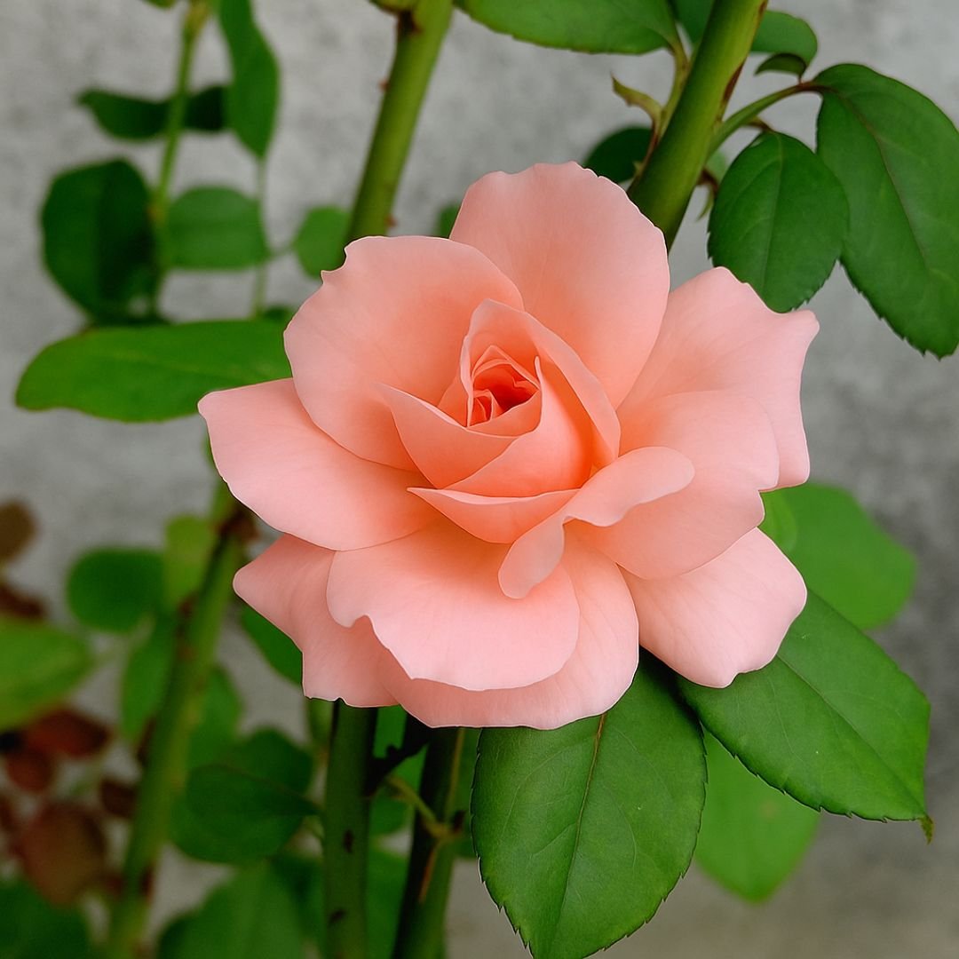 Muda de roseira rosa em fase de floração muda de roseira rosa que floresce cedo