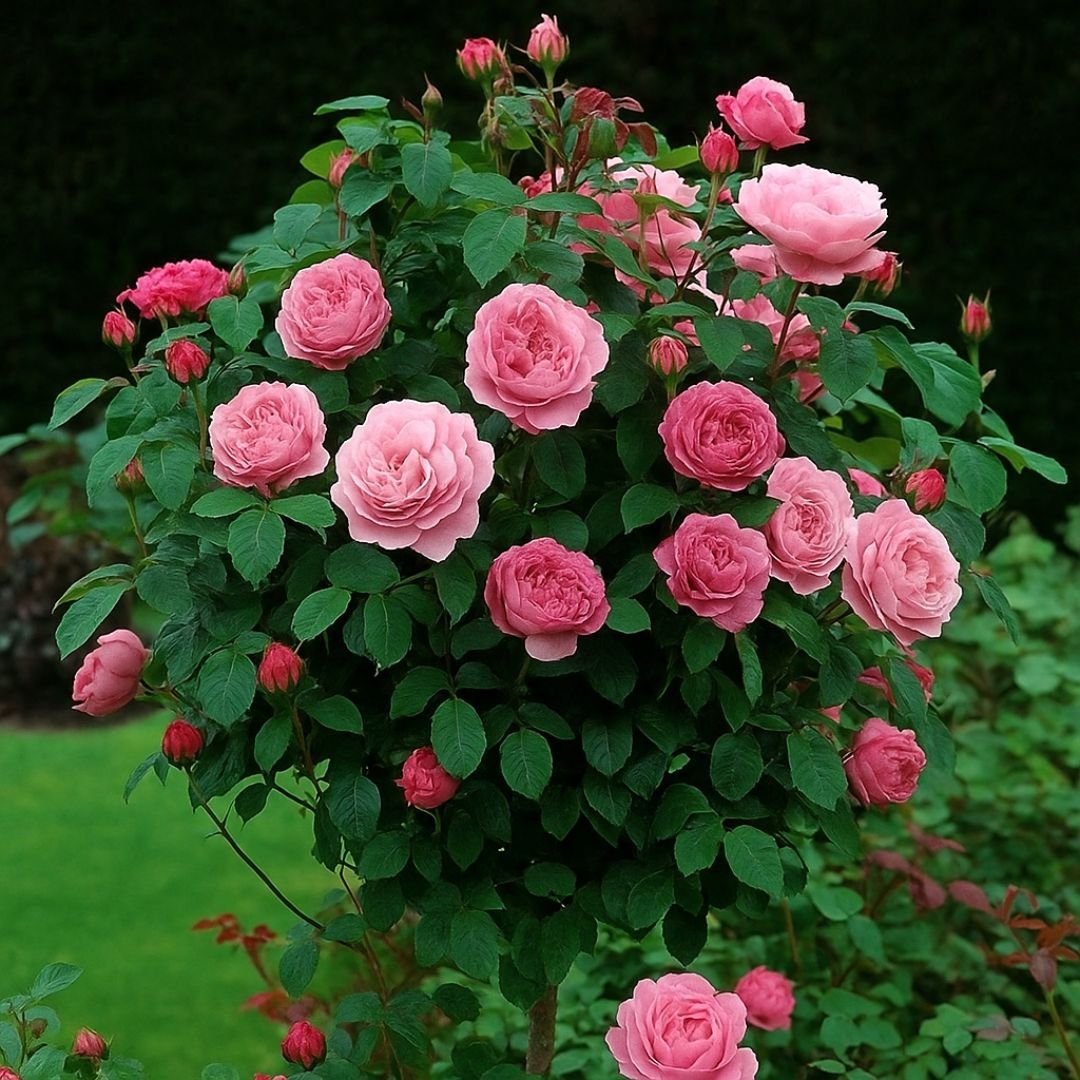 p&eacute; de rosa Rosa Mery com flores grandes
