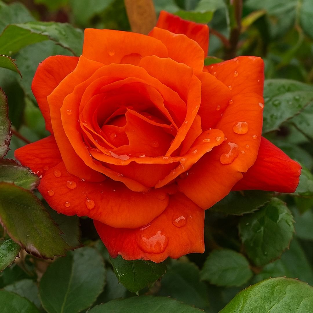 p&eacute; de roseira laranja intensa com flores grandes