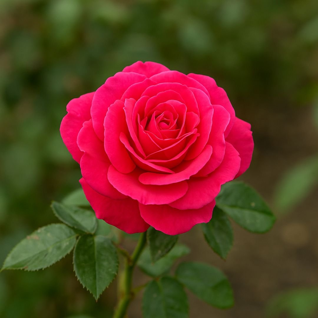 p&eacute; de roseira pink intenso com rosa viva