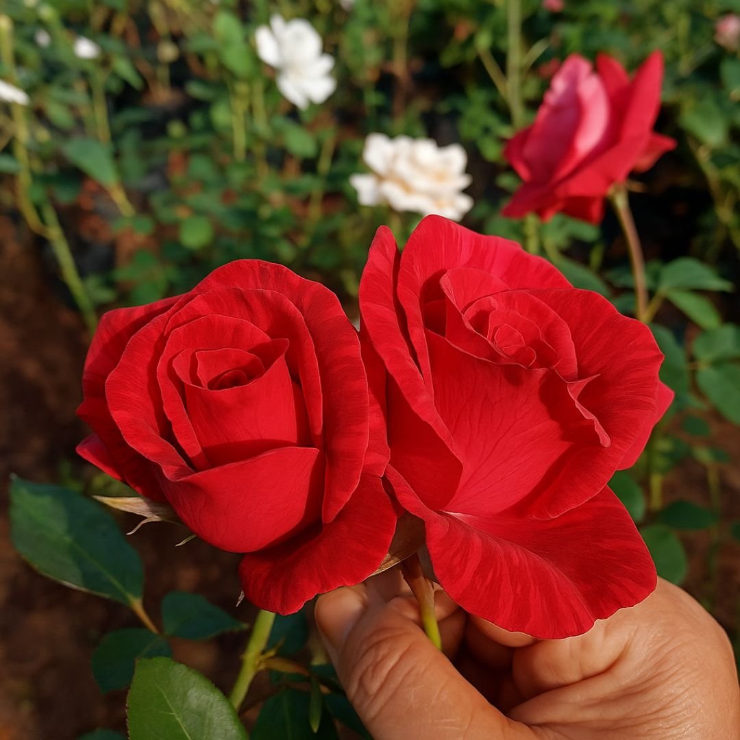 Roseira vermelho rajada