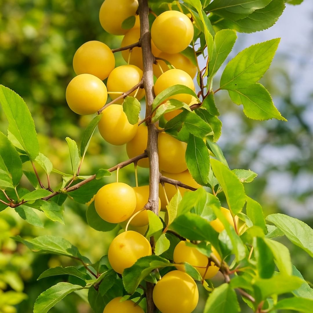 muda de ameixa cora&ccedil;&atilde;o de boi com frutos suculentos