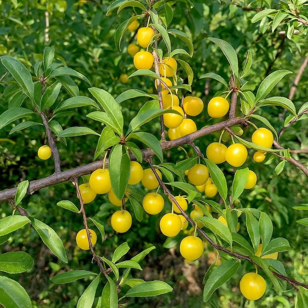 pé de ameixa amarelinha com frutos grandes