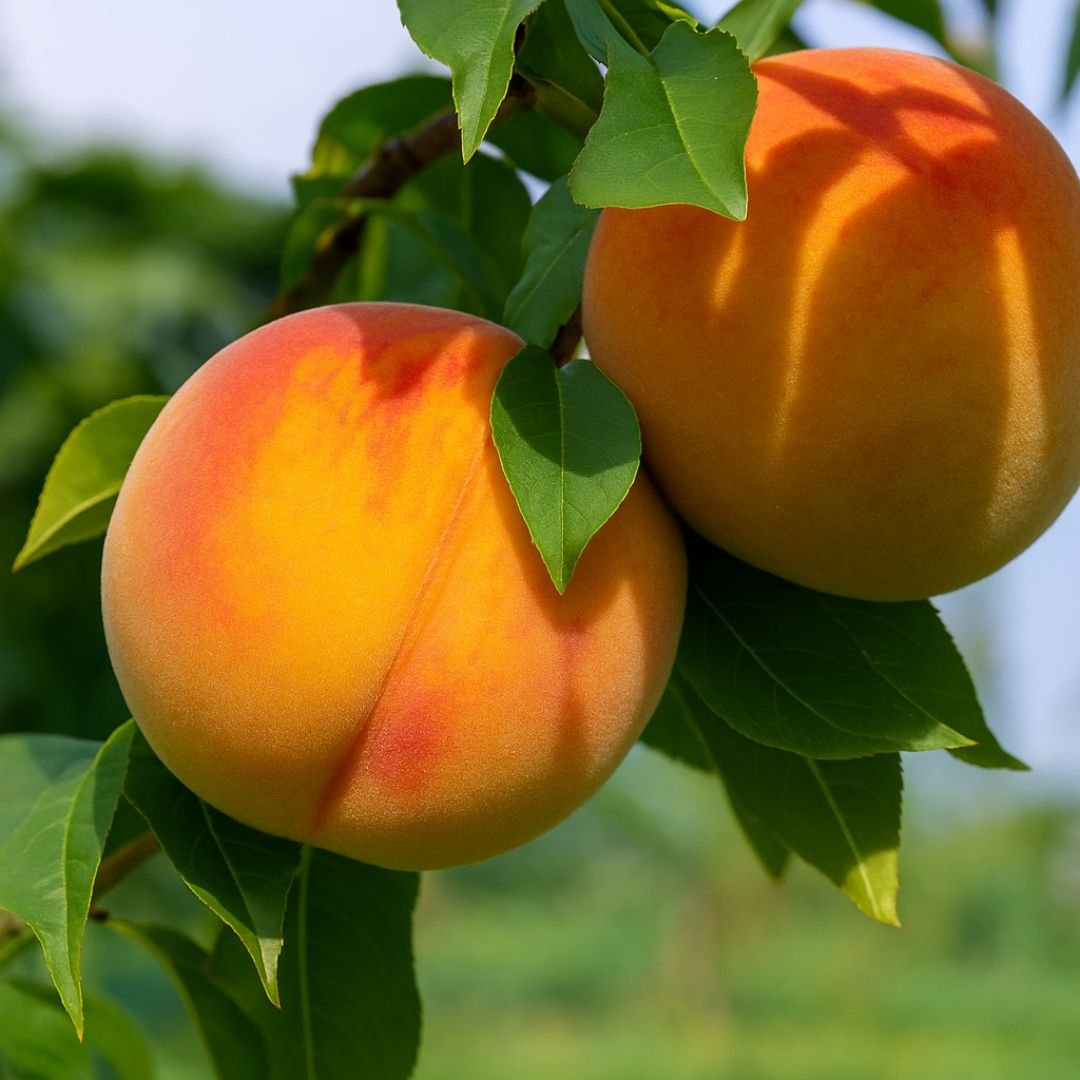 p&eacute; de pessego delicioso com frutos grandes