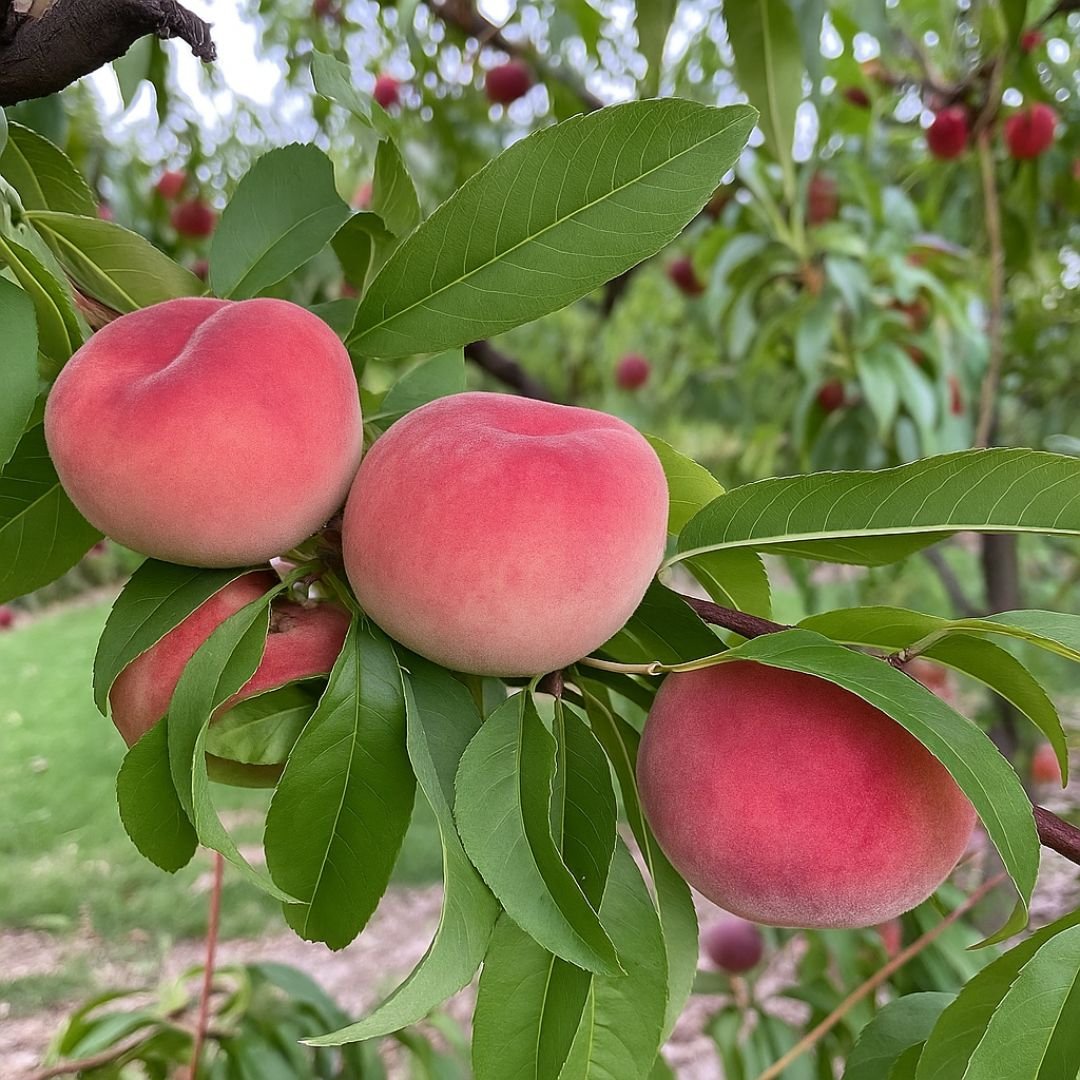 p&eacute; de pessego eragil com frutos grandes