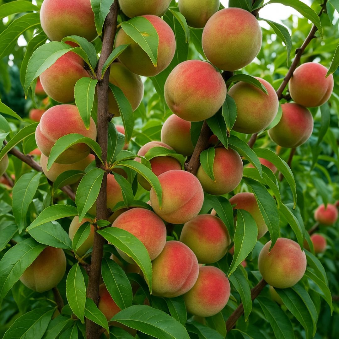 p&eacute; de p&ecirc;ssego precocinho com frutos grandes