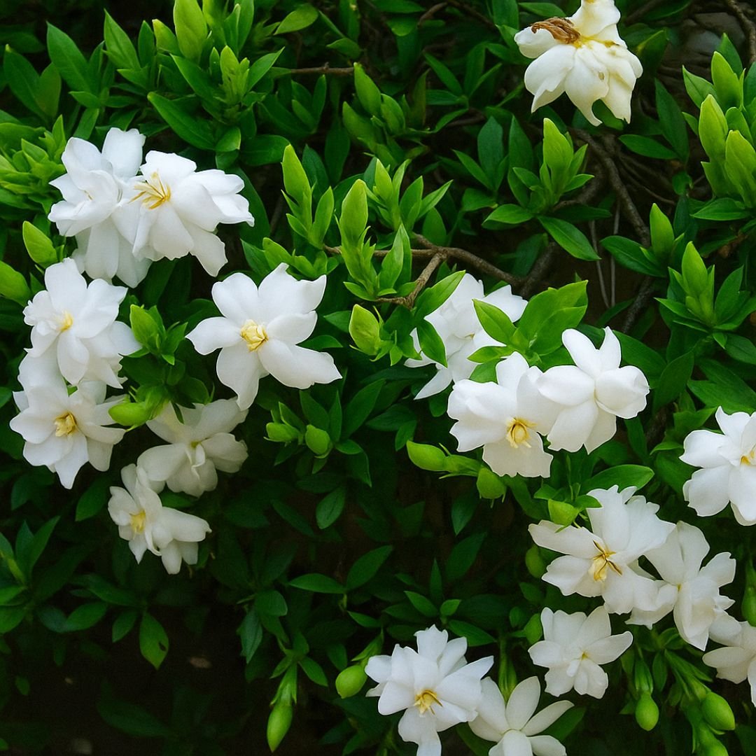 Muda de Mini Jasmim Gardenia com Flores Brancas e Perfume Intenso muda de mini jasmim gardenia com flores brancas