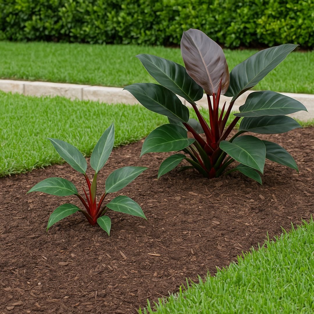 muda de filodendro imperial red com folhas vermelhas