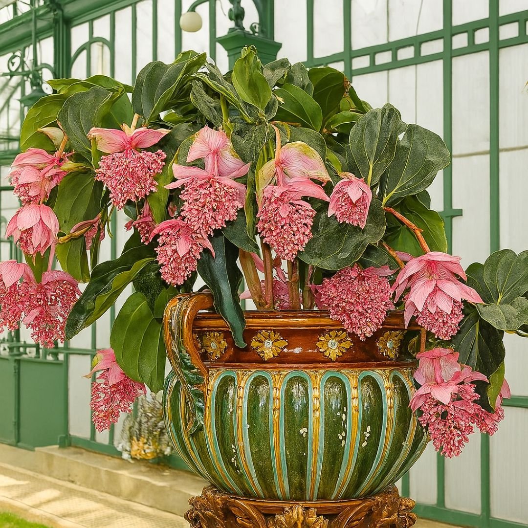 p&eacute; de medinilla magnifica com flores grandes