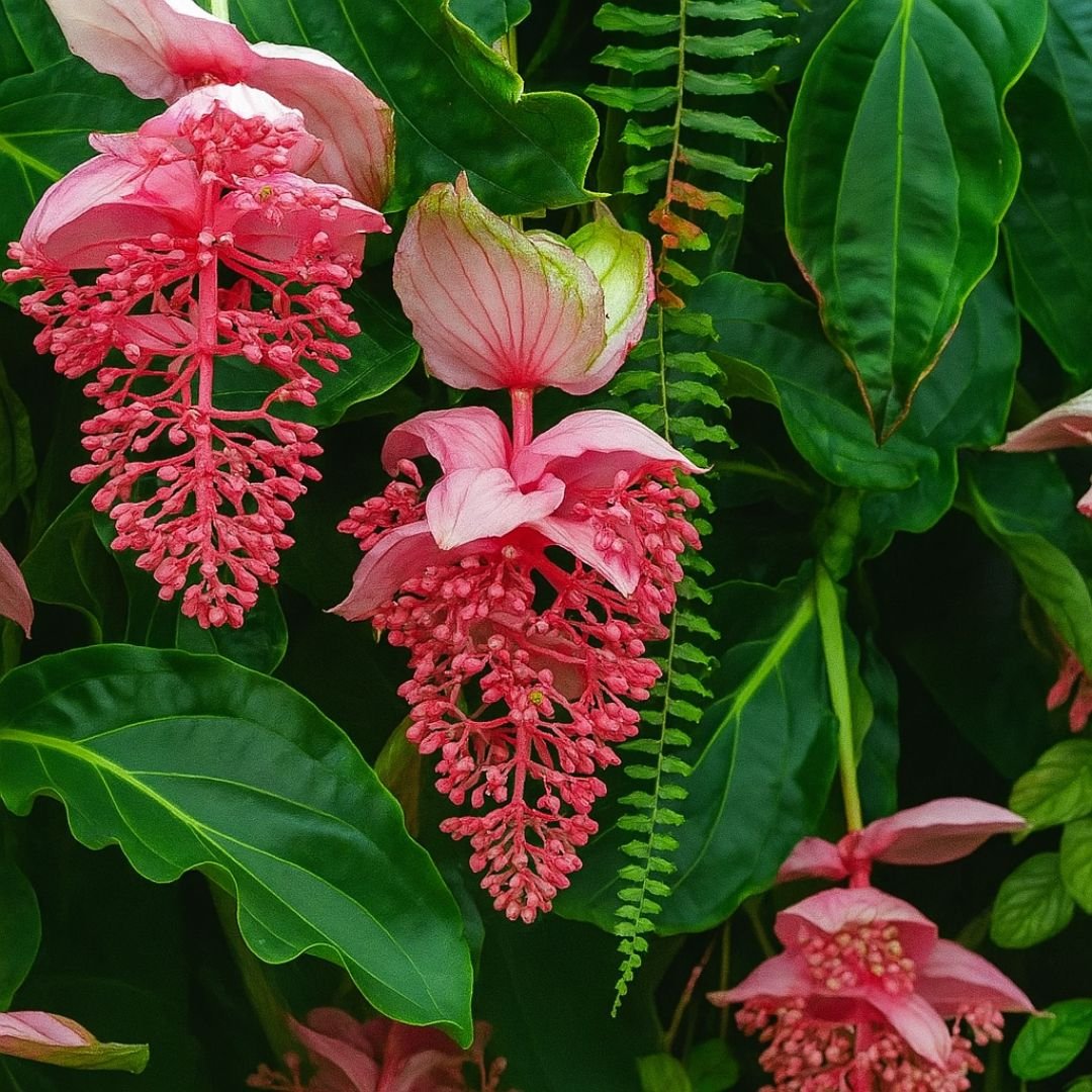 muda de medinilla magnifica com flores pendentes