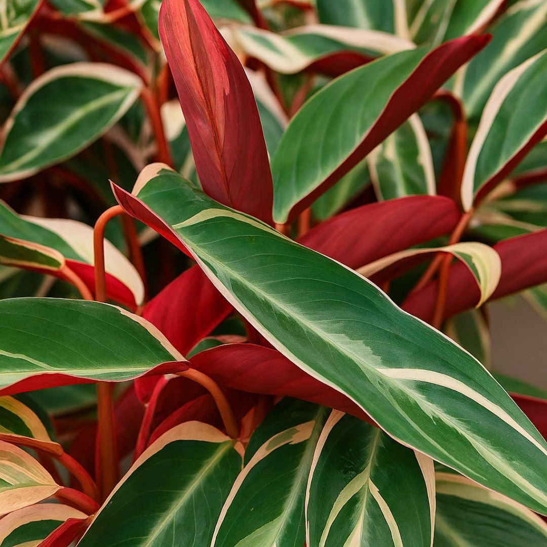 pé de maranta triostar decorando jardim tropical