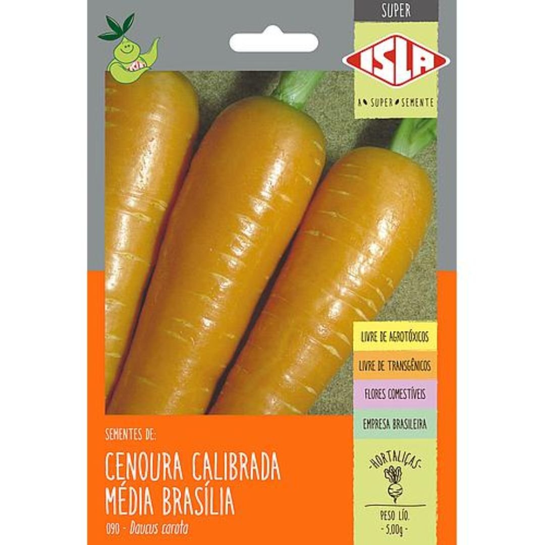 semente de cenoura Bras&iacute;lia com ra&iacute;zes doces e crocantes