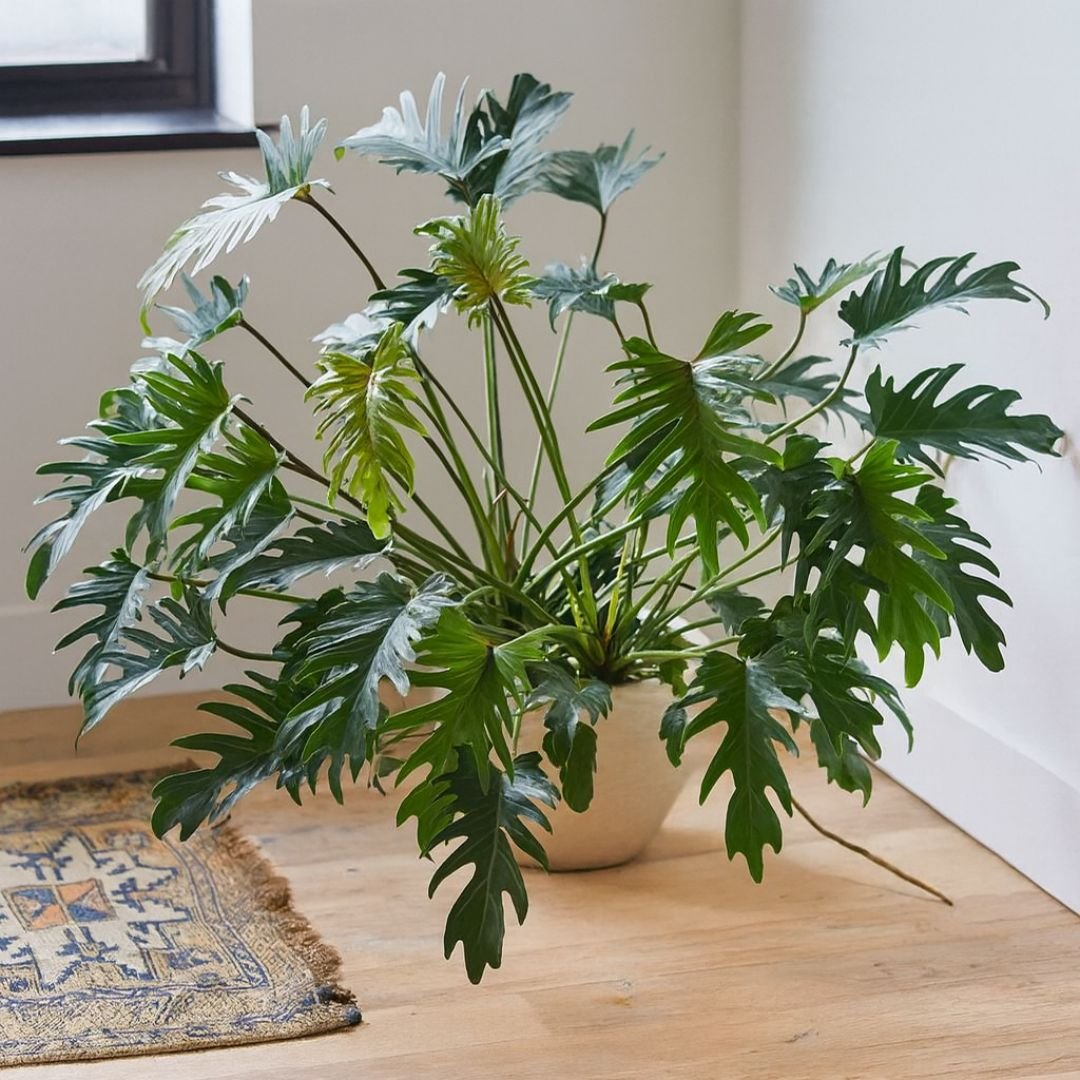 P&eacute; de Xanadu com folhas verdes recortadas