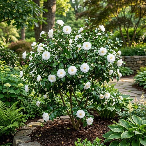Muda de Camélia Branca (Camellia japonica) Pronta para Plantio